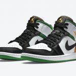 Air Jordan 1 Mid SE White Black Green Yellow 852542-101 Release Date